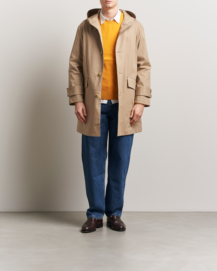 Men | Coats & Jackets | Mackintosh | Humbie GTS Hooded Car Coat Fawn