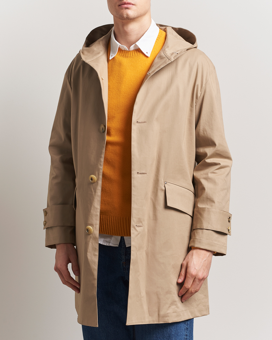 Men | Coats & Jackets | Mackintosh | Humbie GTS Hooded Car Coat Fawn