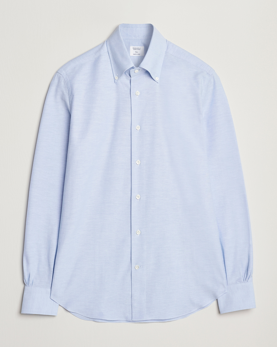 Men | Shirts | Mazzarelli | Soft Oxford Button Down Shirt Light Blue