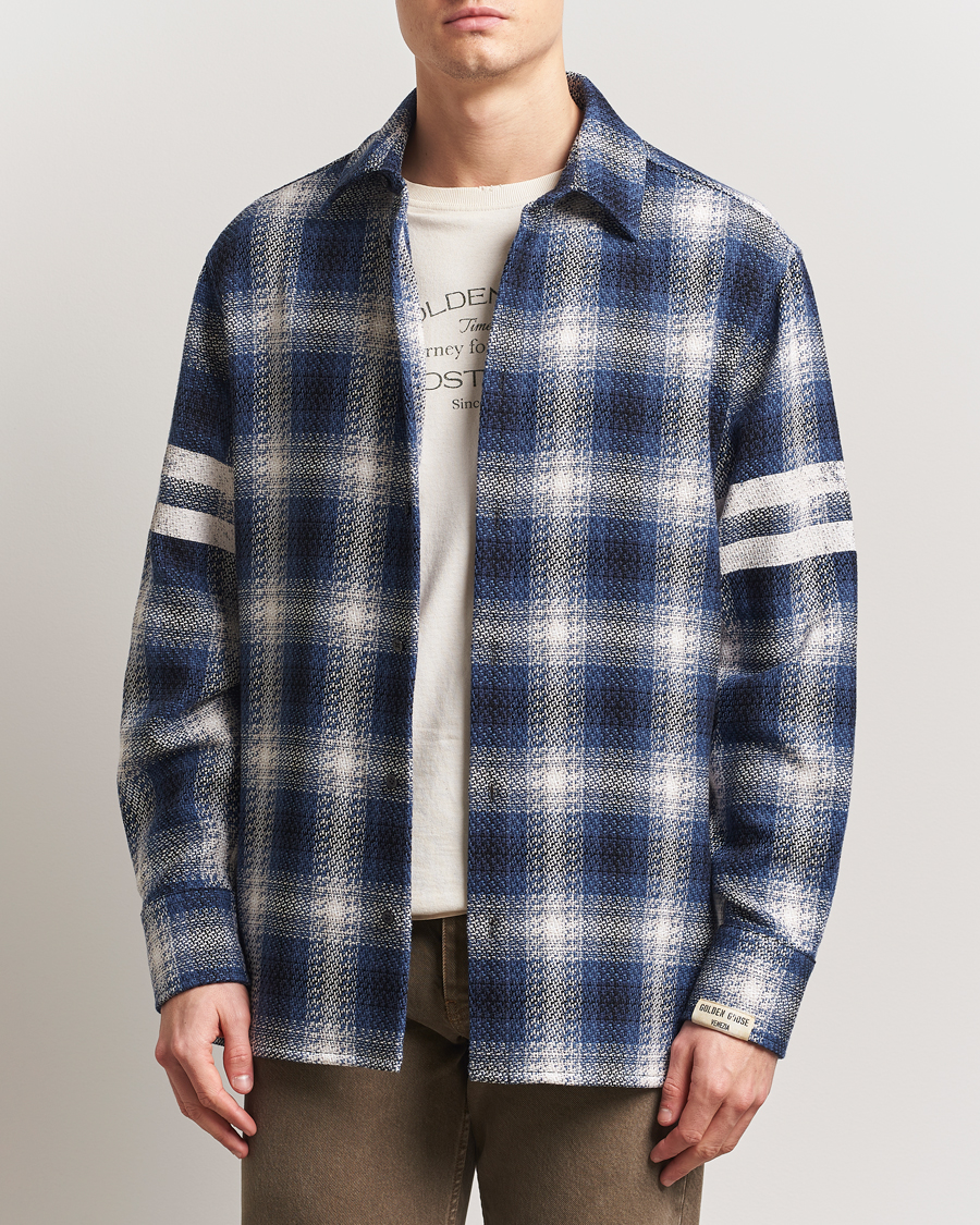 Men | Shirts | Golden Goose | Heavy Check Overshirt Ice/Indigo