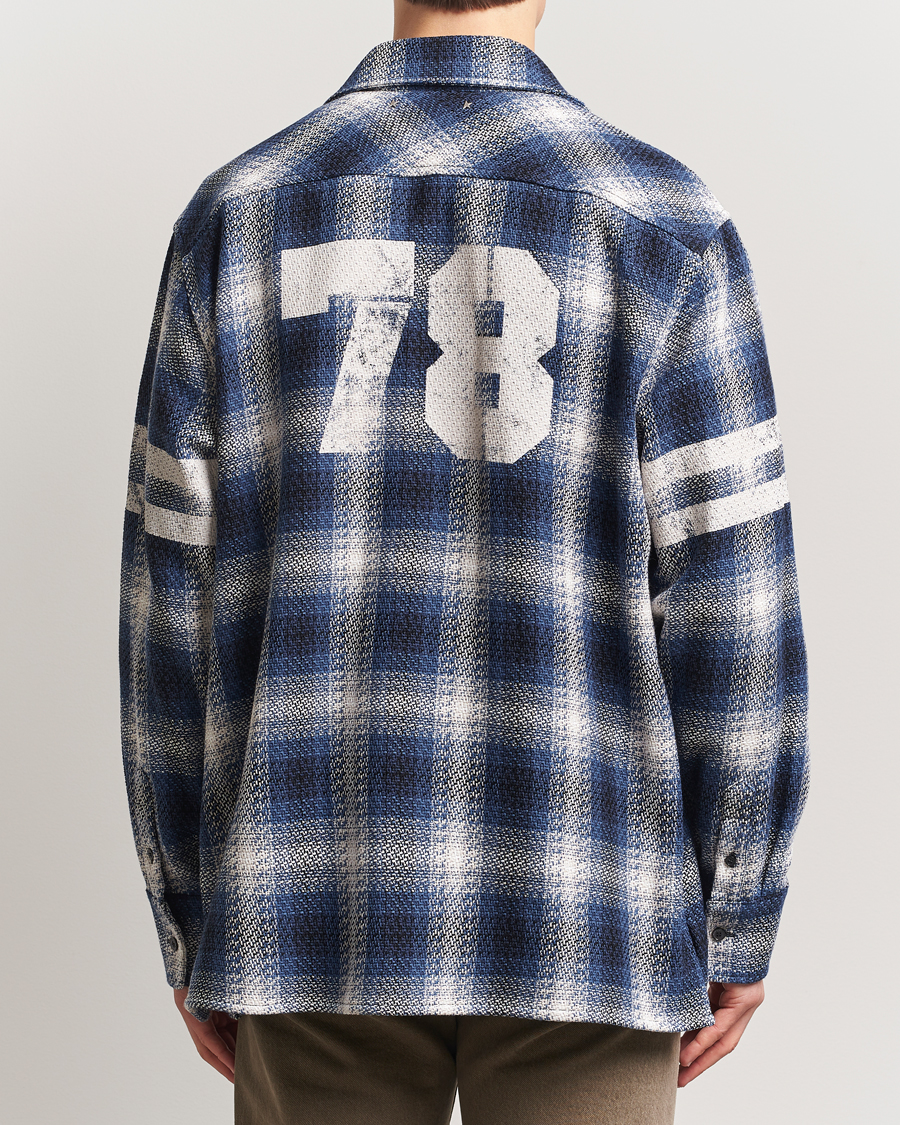 Men | Shirts | Golden Goose | Heavy Check Overshirt Ice/Indigo