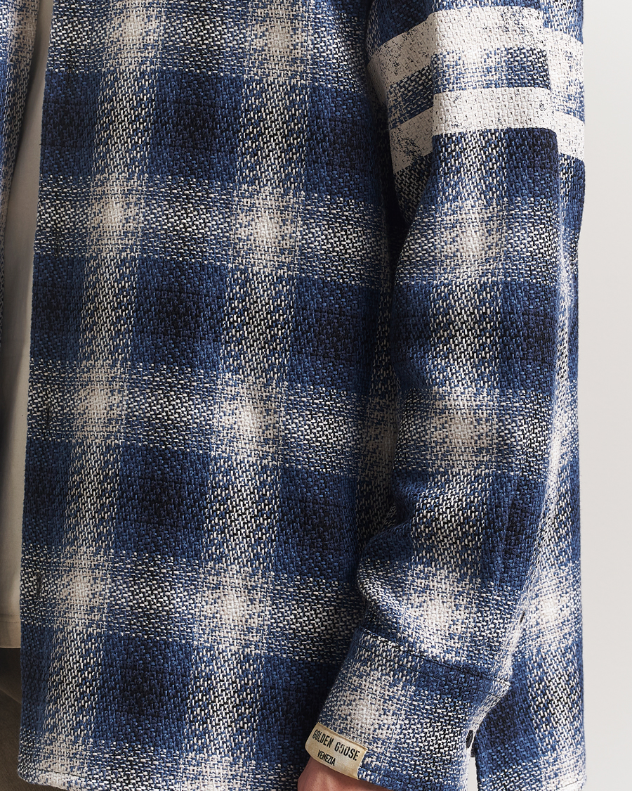 Men | Shirts | Golden Goose | Heavy Check Overshirt Ice/Indigo
