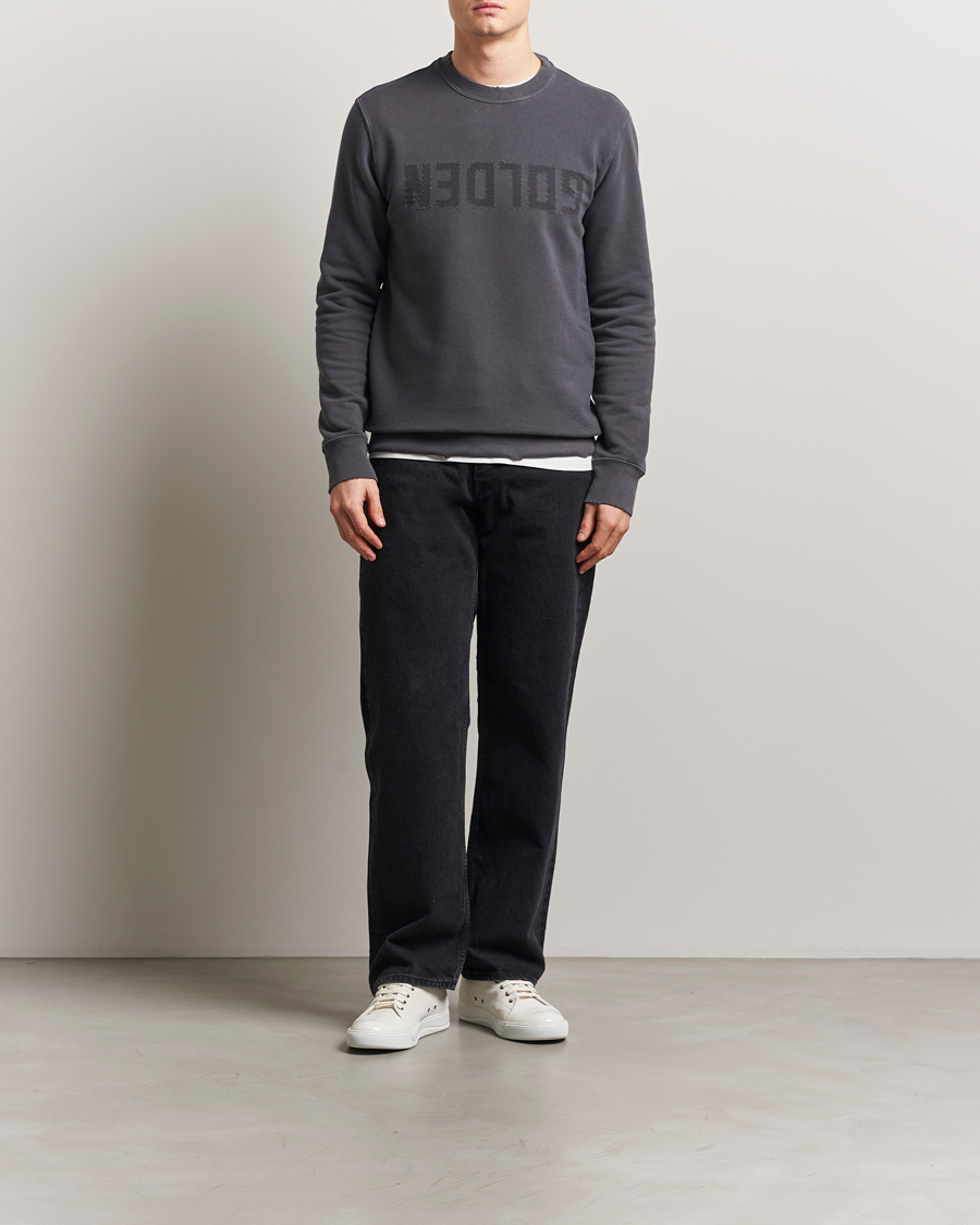 Men | Sweaters & Knitwear | Golden Goose | Distressed Logo Sweatshirt Anthracite
