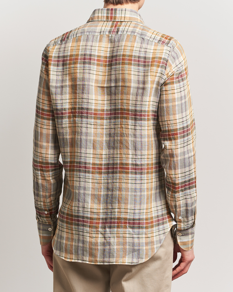 Men | Shirts | Finamore Napoli | Gaeta Linen Shirt Beige Check