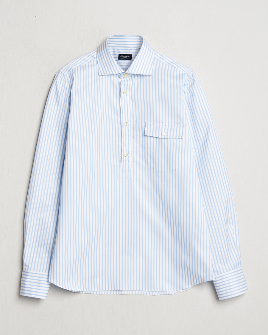 Men | Shirts | Finamore Napoli | Porto Popover Shirt Light Blue