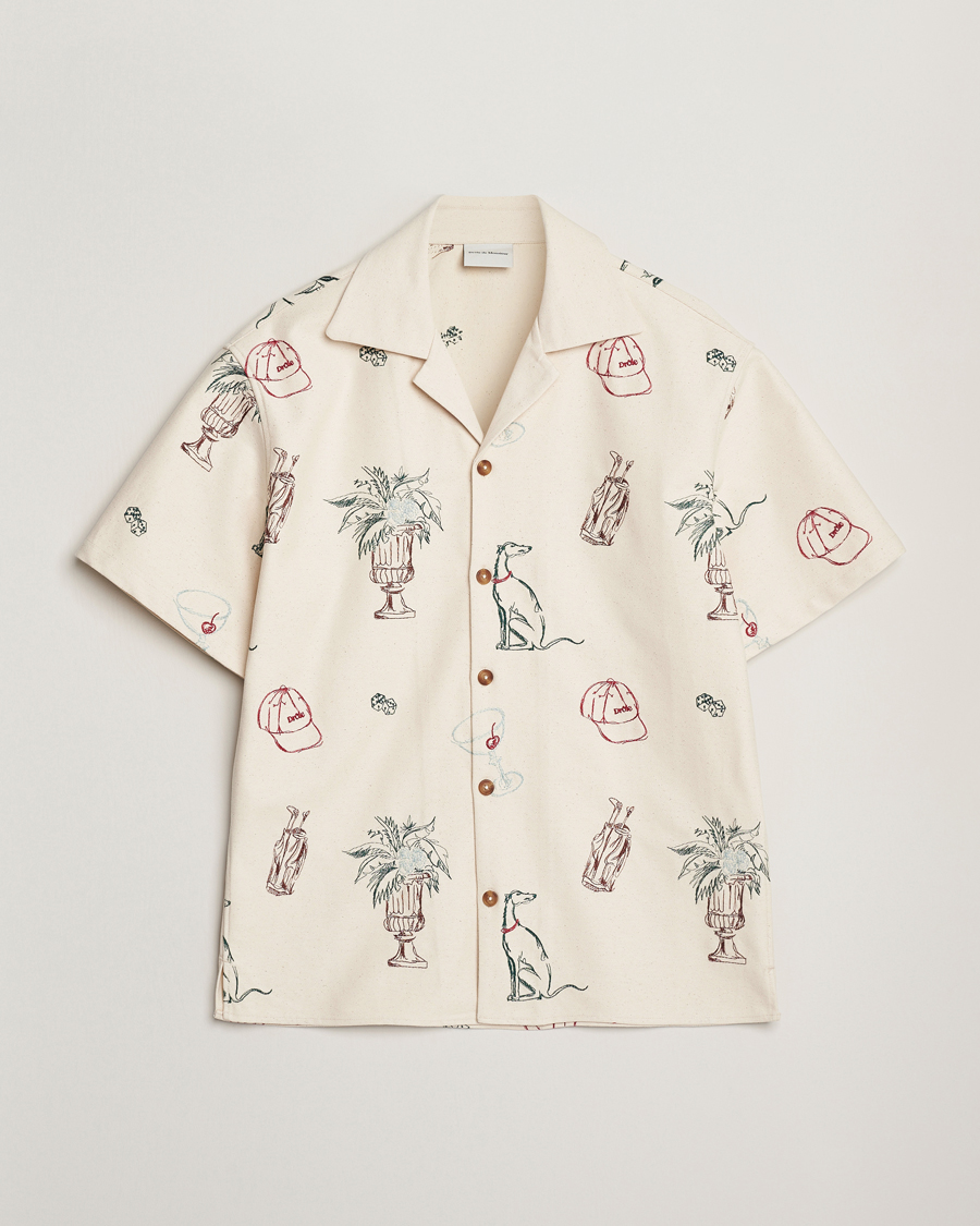Men | Shirts | Drôle de Monsieur | Embroidered Country Club Shirt Ecru