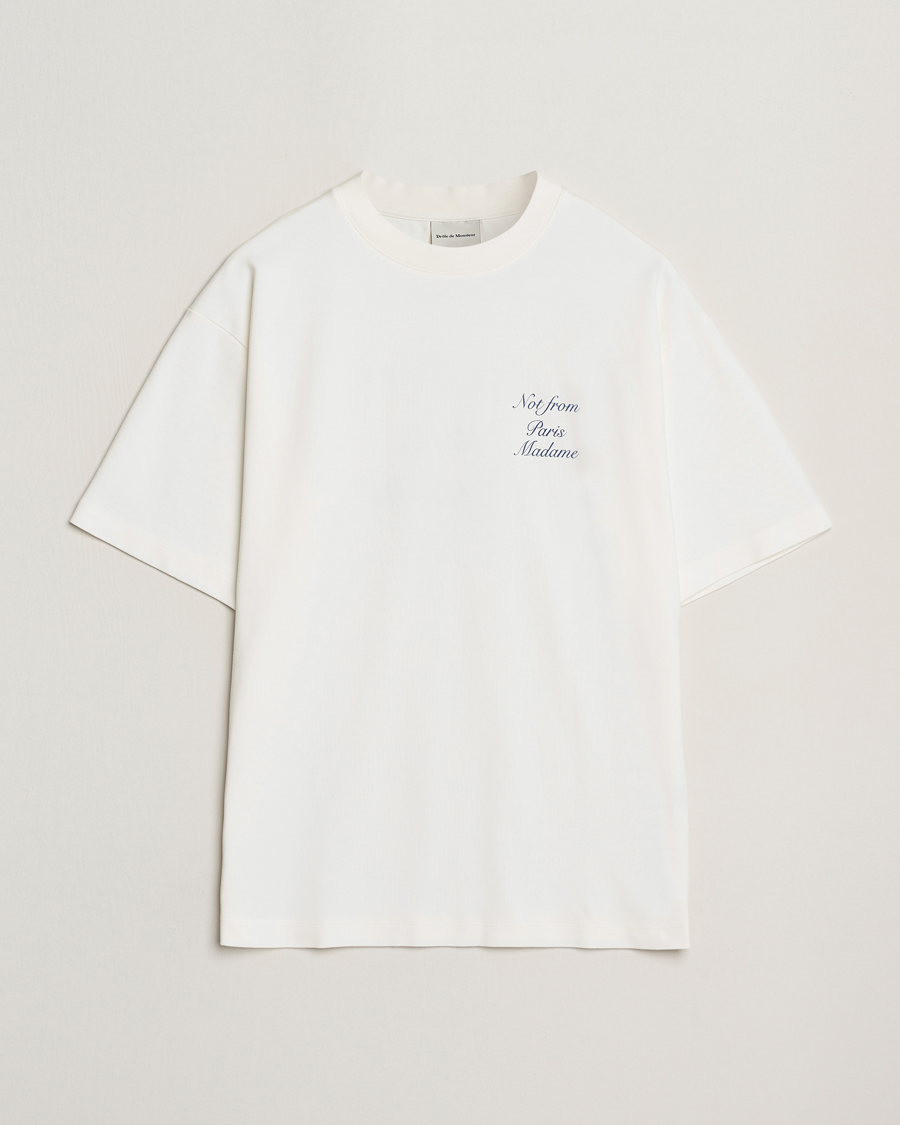 Men | T-Shirts | Drôle de Monsieur | Slogan Cursive T-Shirt Off White