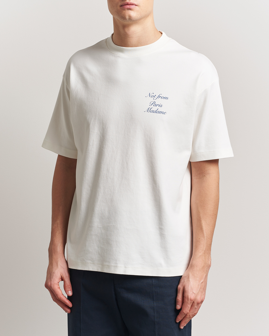 Men | T-Shirts | Drôle de Monsieur | Slogan Cursive T-Shirt Off White