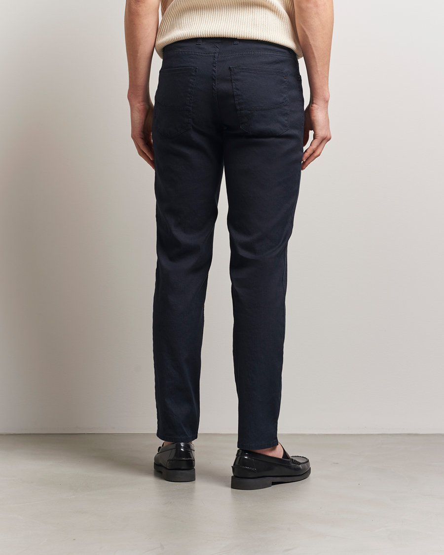 Men | Trousers | Brax | Cadiz Linen-Flex 5-Pocket Pants Navy