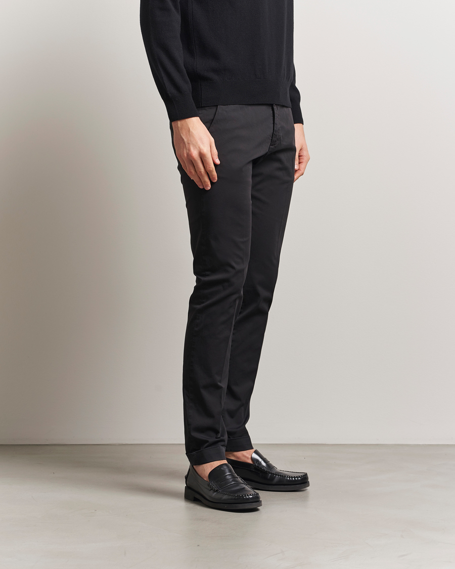 Men | Trousers | Briglia 1949 | Slim Fit Cotton Chinos Black