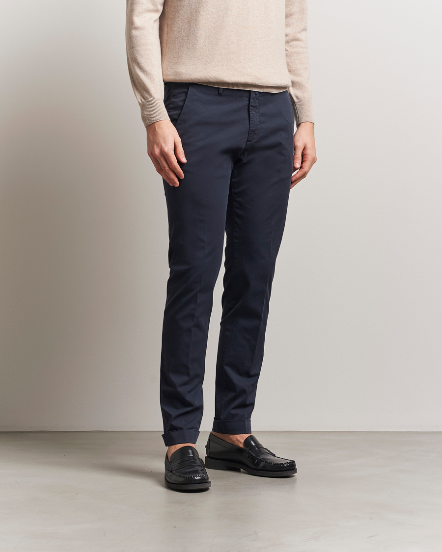 Men | Trousers | Briglia 1949 | Slim Fit Cotton Chinos Navy