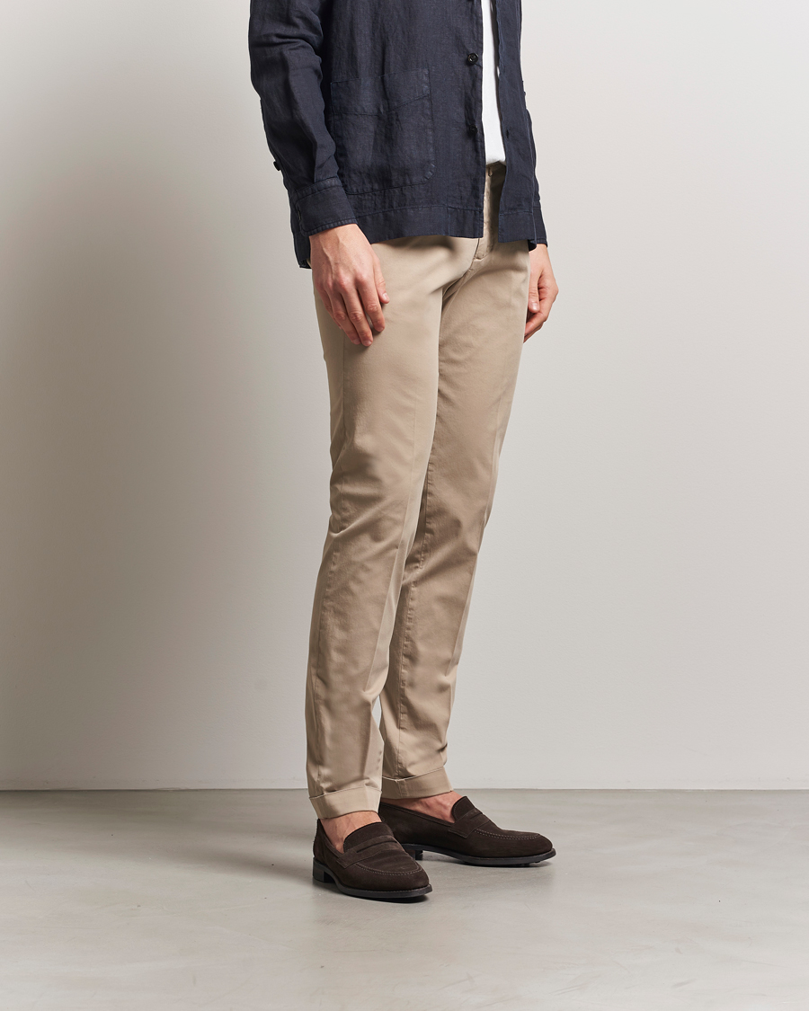 Men | Trousers | Briglia 1949 | Slim Fit Cotton Chinos Taupe