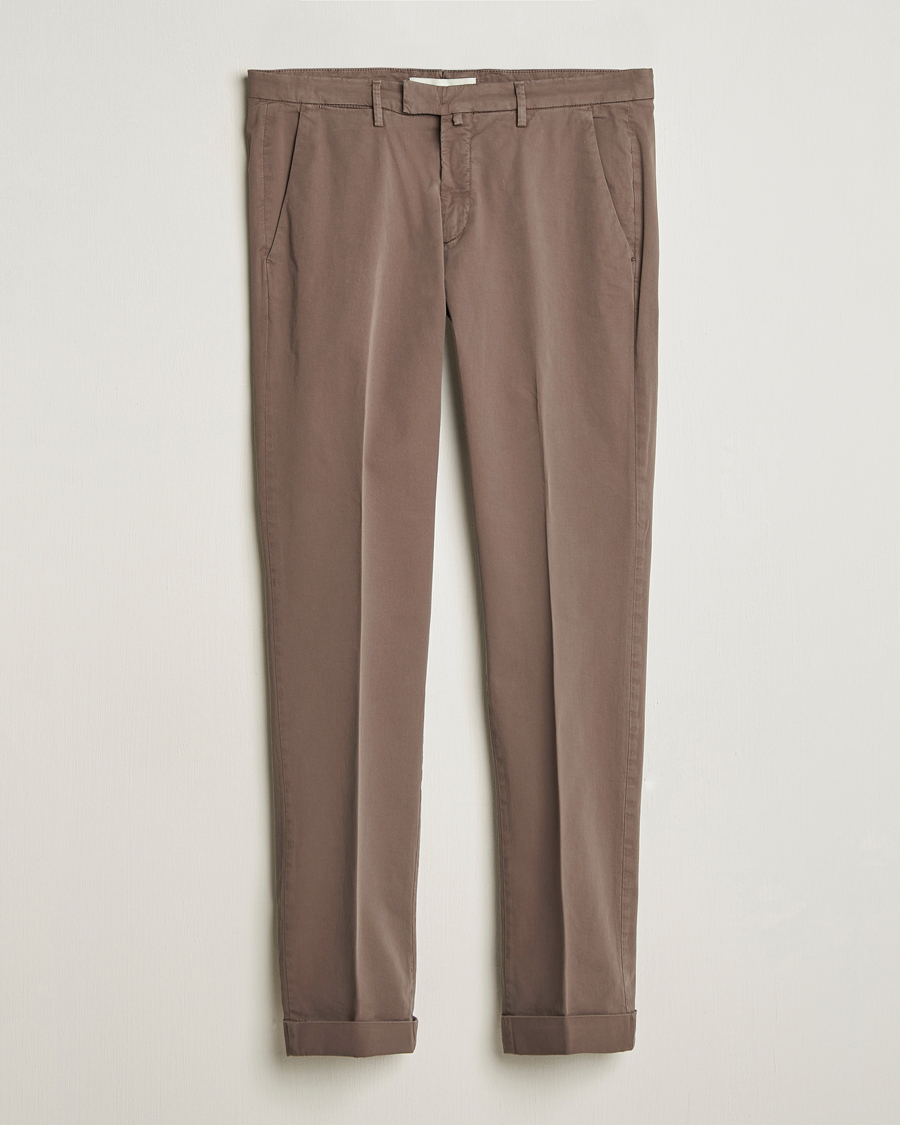Men | Trousers | Briglia 1949 | Slim Fit Cotton Chinos Brown