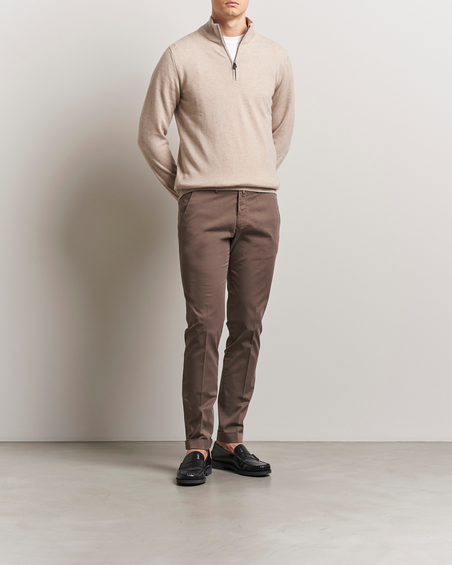Men | Trousers | Briglia 1949 | Slim Fit Cotton Chinos Brown