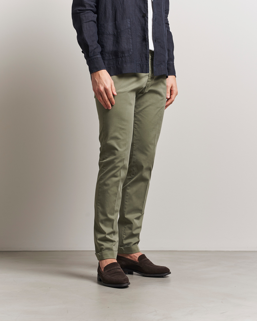 Men | Trousers | Briglia 1949 | Slim Fit Cotton Chinos Olive