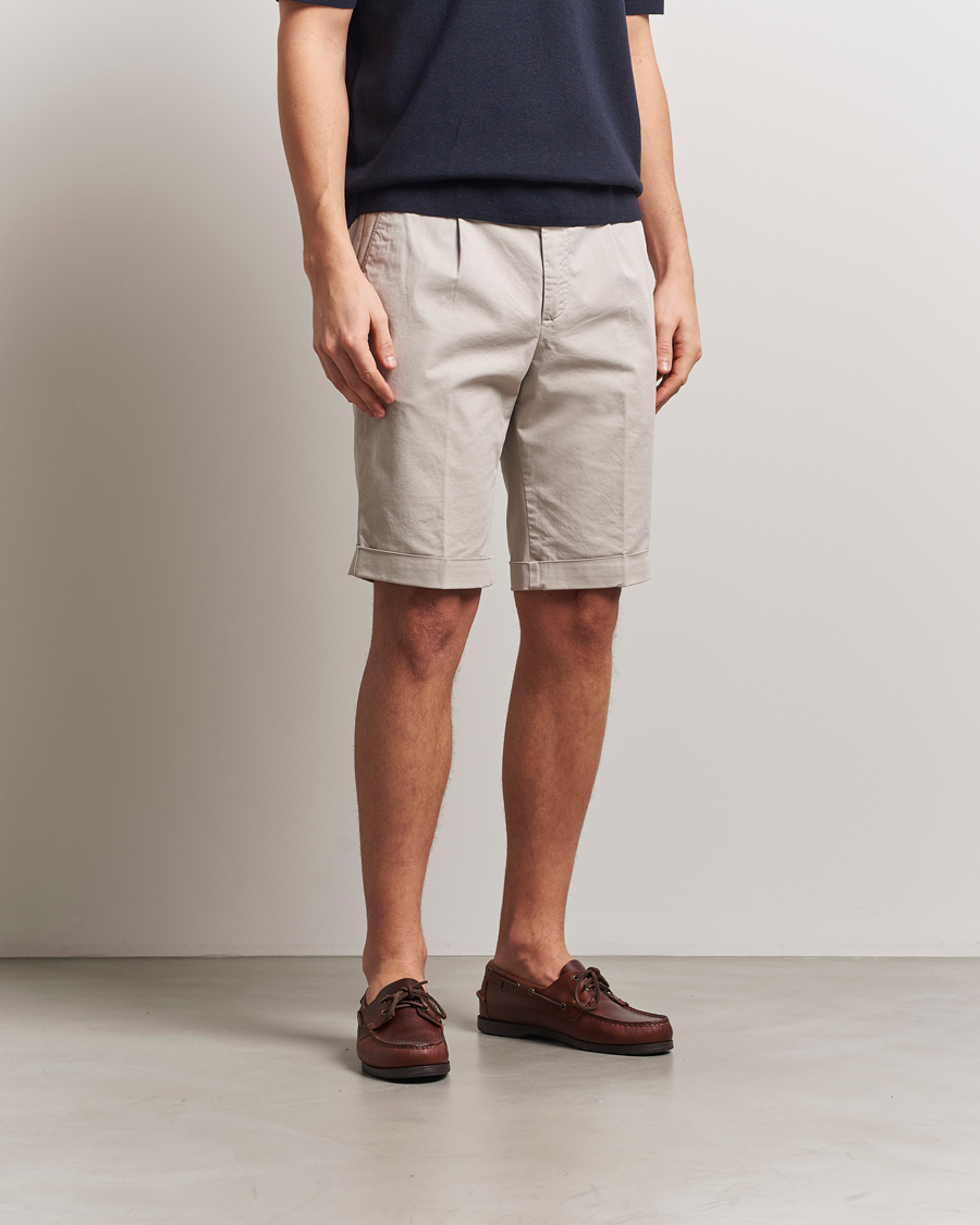 Men | Shorts | Briglia 1949 | Pleated Cotton Shorts Beige