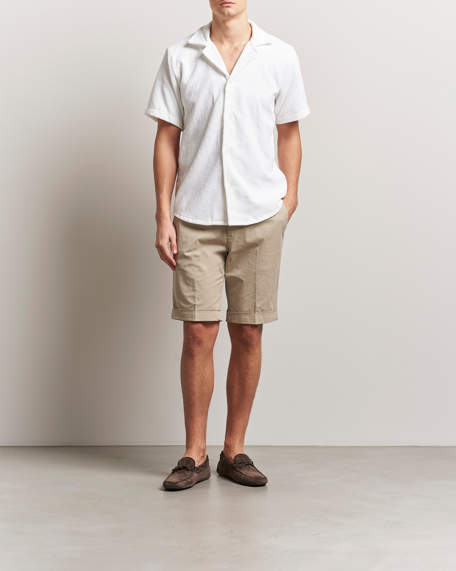 Men | Shorts | Briglia 1949 | Pleated Cotton Shorts Taupe