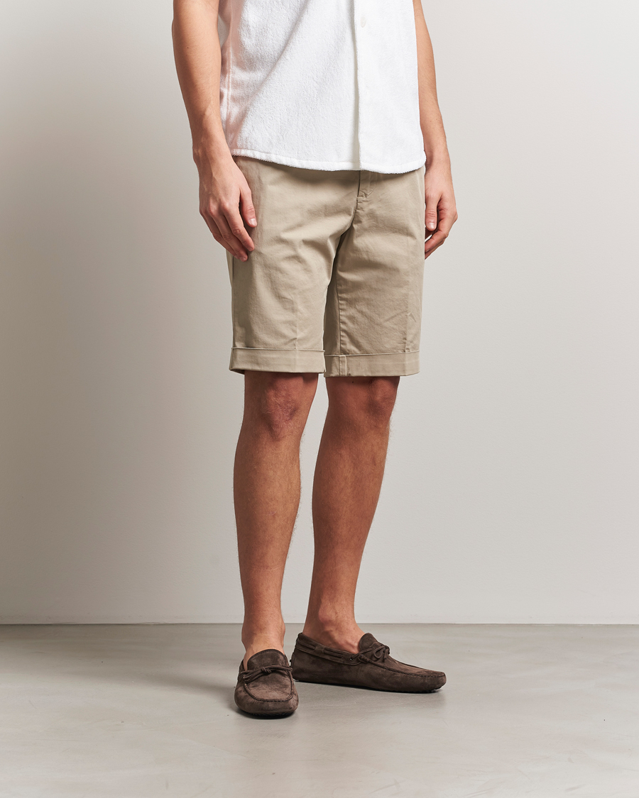 Men | Shorts | Briglia 1949 | Pleated Cotton Shorts Taupe