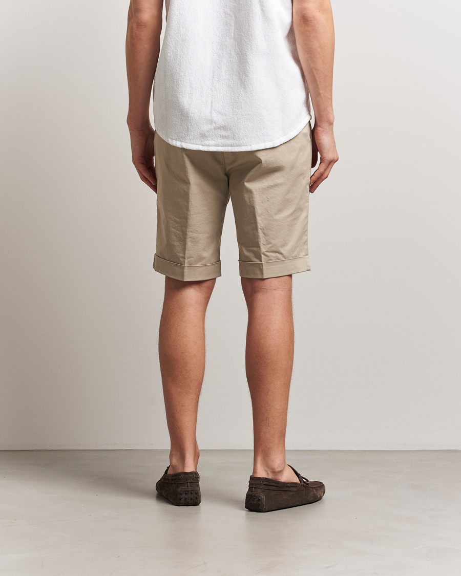 Men | Shorts | Briglia 1949 | Pleated Cotton Shorts Taupe