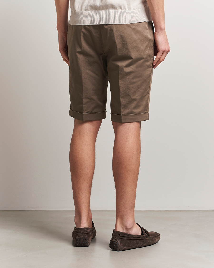 Men | Shorts | Briglia 1949 | Pleated Cotton Shorts Brown