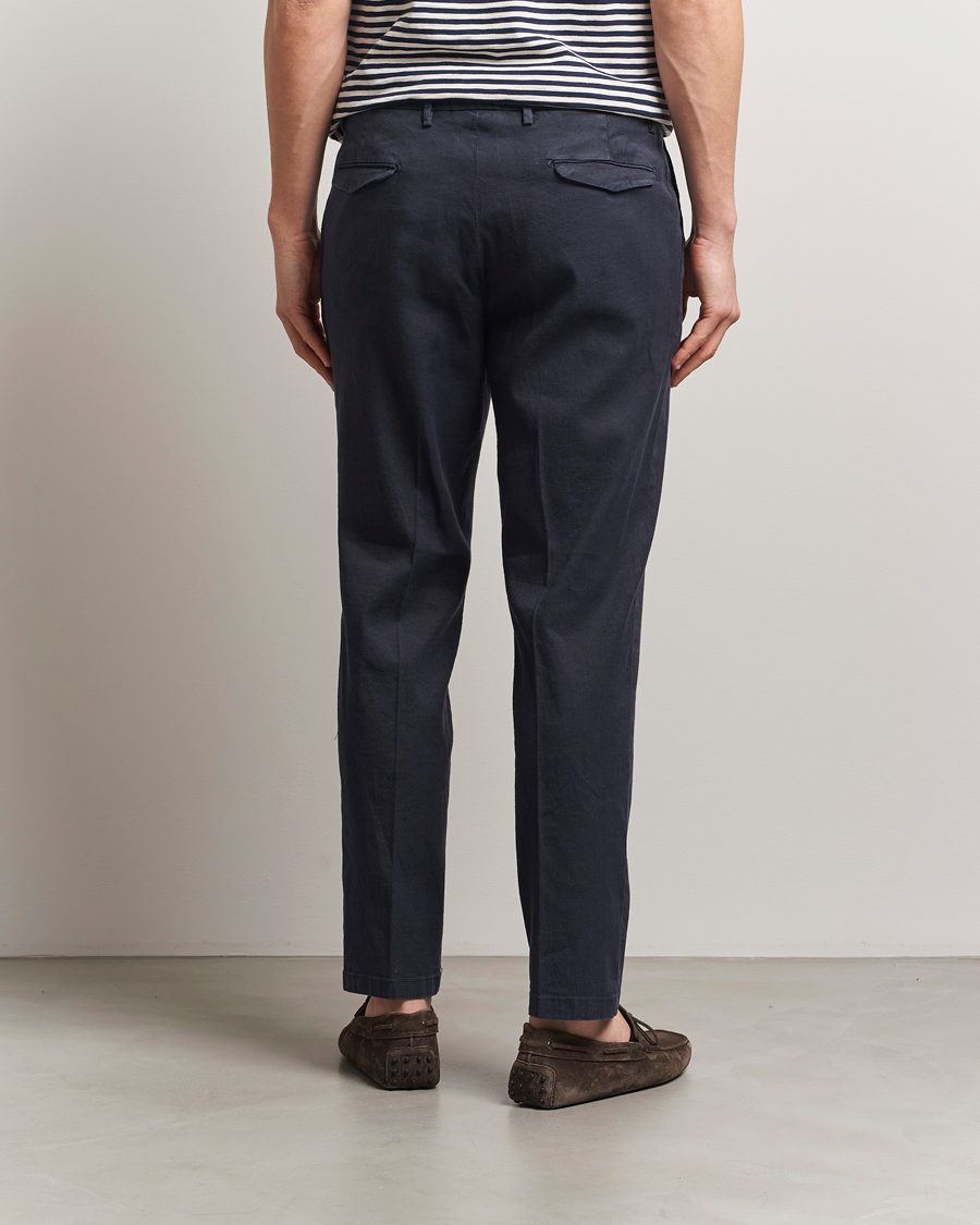 Men | Trousers | Briglia 1949 | Pleated Linen Trousers Navy