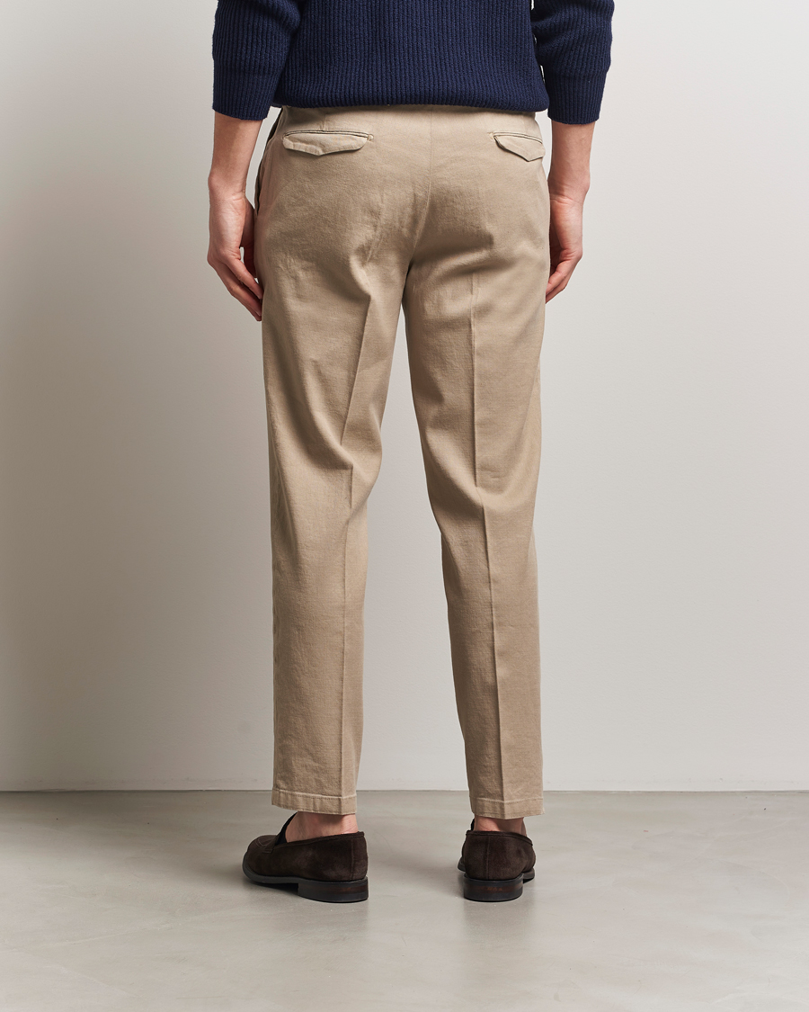 Men | Trousers | Briglia 1949 | Pleated Linen Trousers Taupe