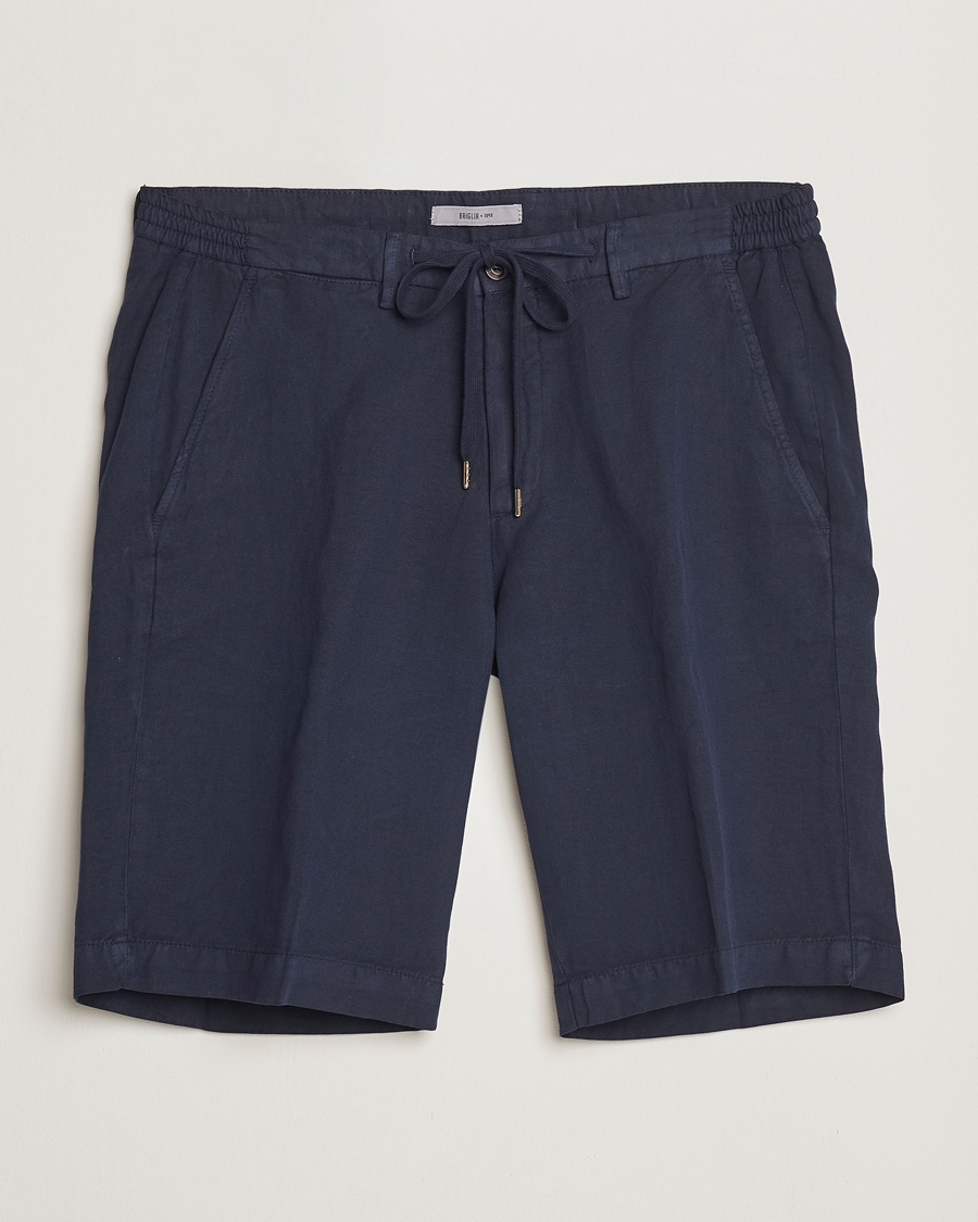 Men | Shorts | Briglia 1949 | Linen/Cotton Drawstring Shorts Navy