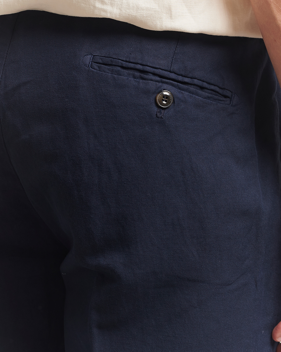Men | Shorts | Briglia 1949 | Linen/Cotton Drawstring Shorts Navy