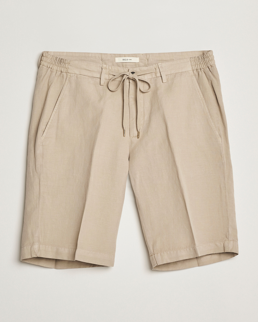 Men | Shorts | Briglia 1949 | Linen/Cotton Drawstring Shorts Beige
