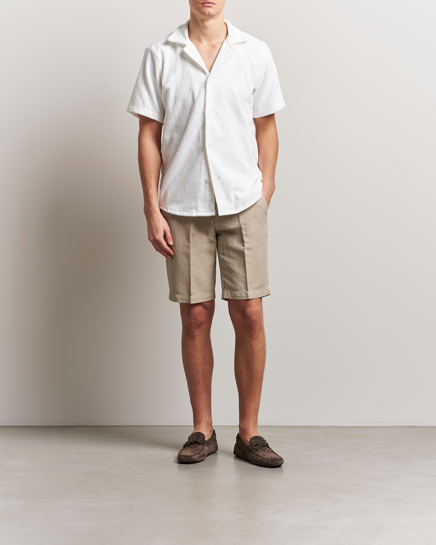 Men | Shorts | Briglia 1949 | Linen/Cotton Drawstring Shorts Beige