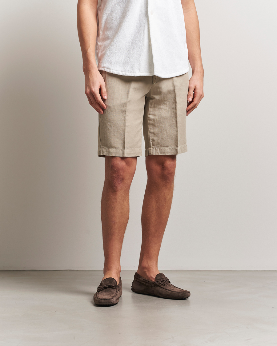 Men | Shorts | Briglia 1949 | Linen/Cotton Drawstring Shorts Beige
