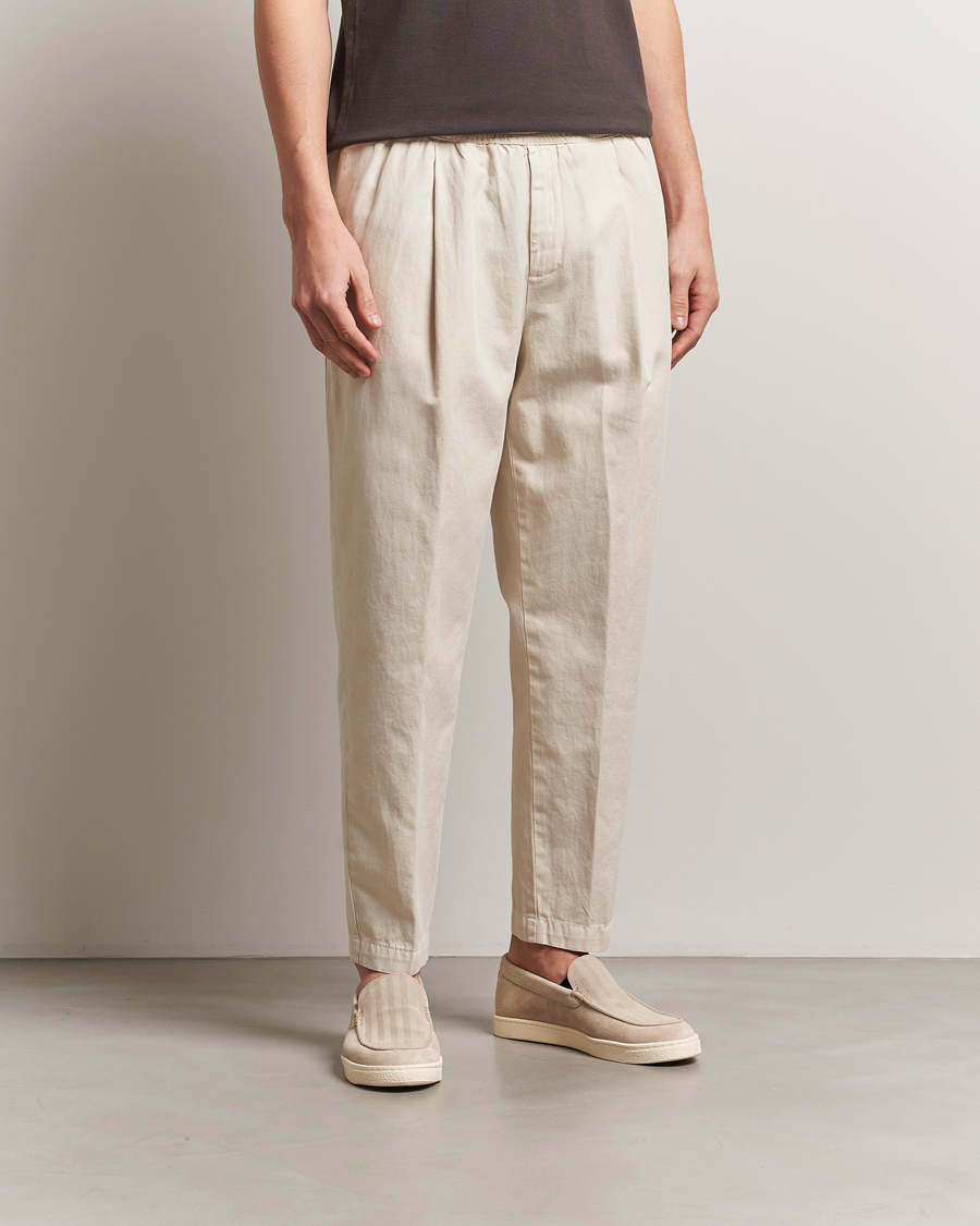 Men | Trousers | Briglia 1949 | Cotton/Linen Drawstring Pants Cream