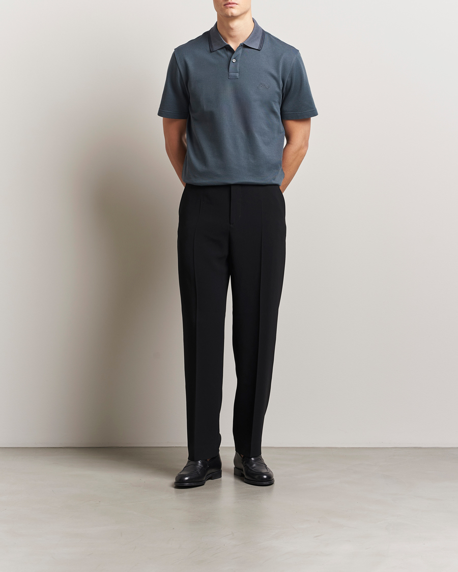 Men | Polo Shirts | Brioni | Short Sleeve Cotton Piquet Polo Green