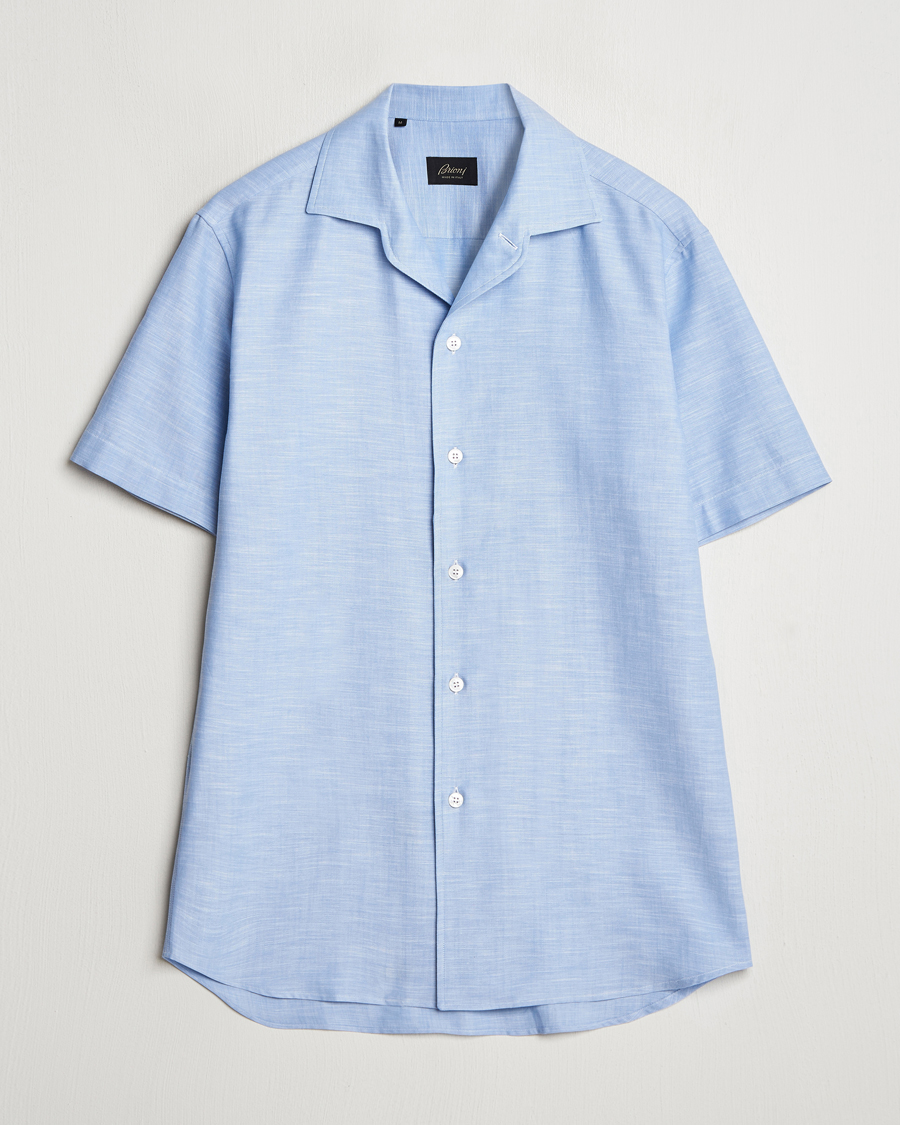 Men | Shirts | Brioni | Cotton Capri Shirt Light Blue