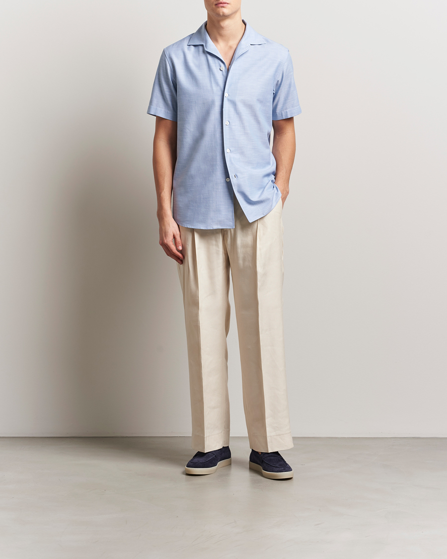 Men | Shirts | Brioni | Cotton Capri Shirt Light Blue