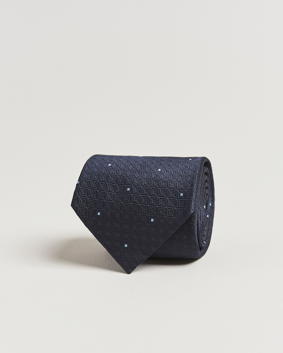 Men | Ties | Brioni | Jacquard Silk Tie Navy