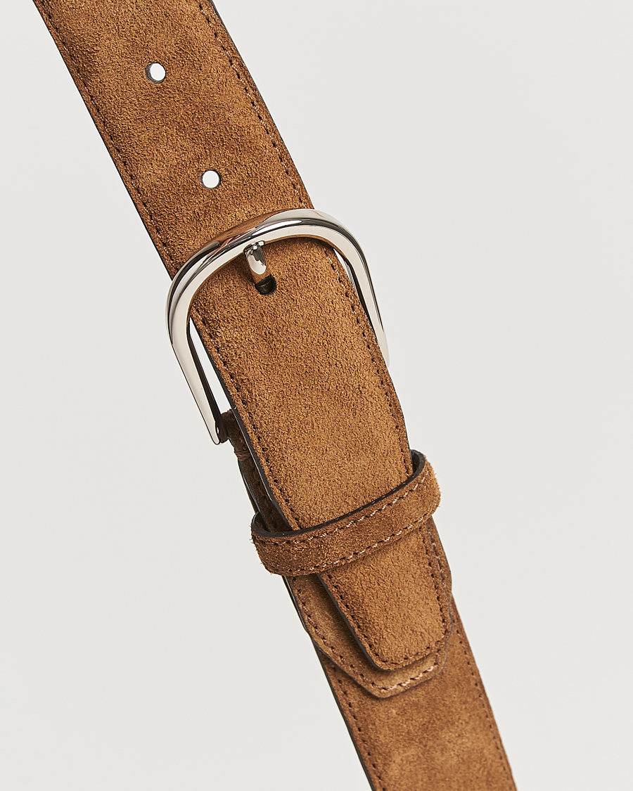 Men | Belts | Brioni | Rounded Buckle Belt Brown Suede