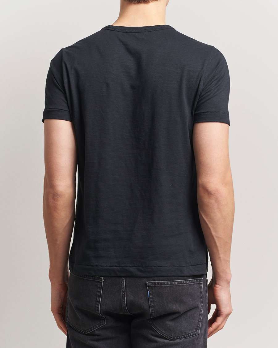 Men | T-Shirts | Merz b. Schwanen | Organic Pima Cotton Slub Crew Neck T-Shirt Black
