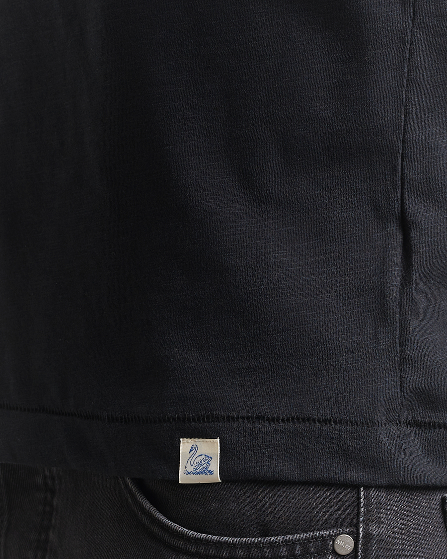Men | T-Shirts | Merz b. Schwanen | Organic Pima Cotton Slub Crew Neck T-Shirt Black