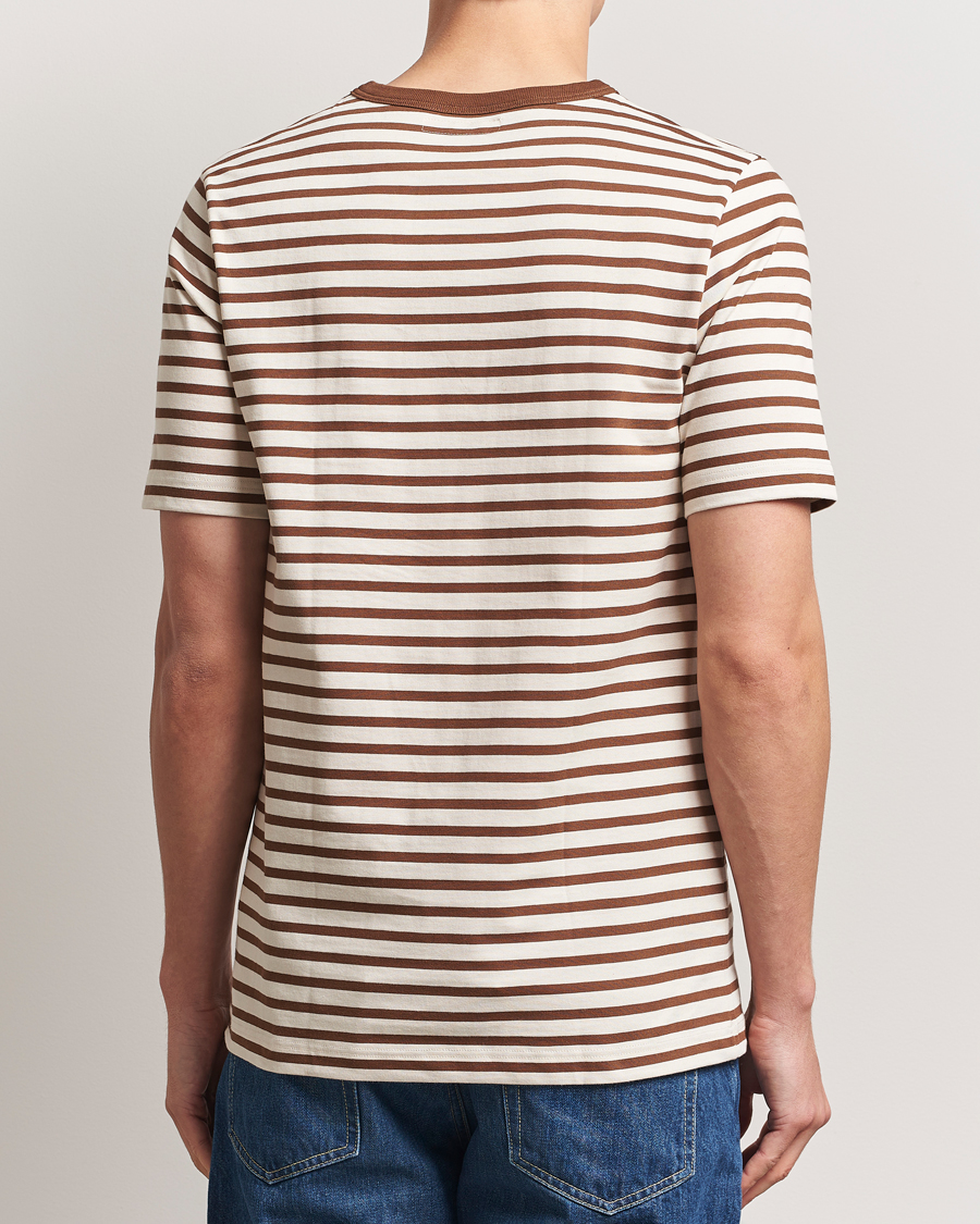 Men | T-Shirts | Merz b. Schwanen | Relaxed Fit Striped Sturdy T-Shirt Nut/Nature