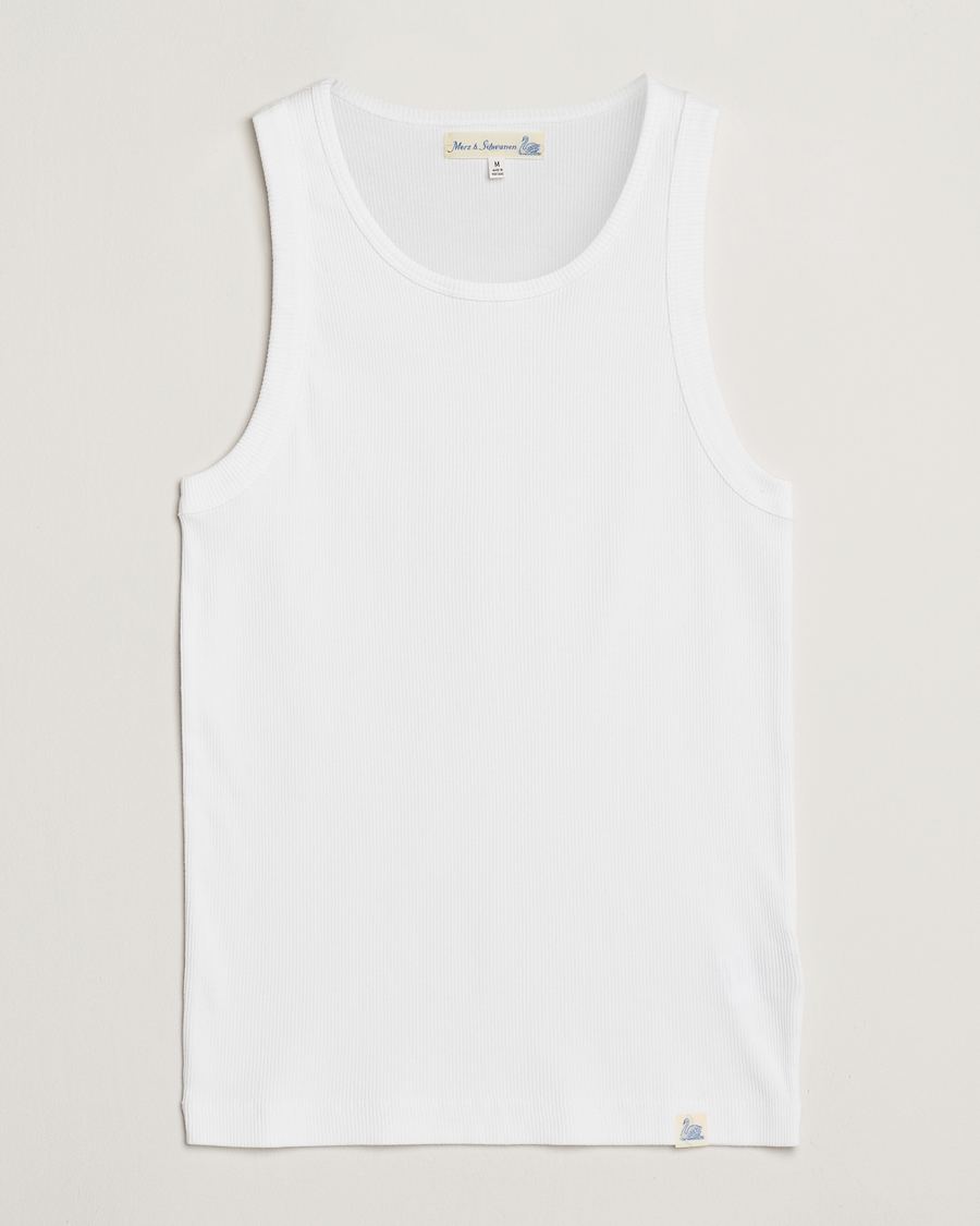 Men | T-Shirts | Merz b. Schwanen | Ribbed Tank Top White