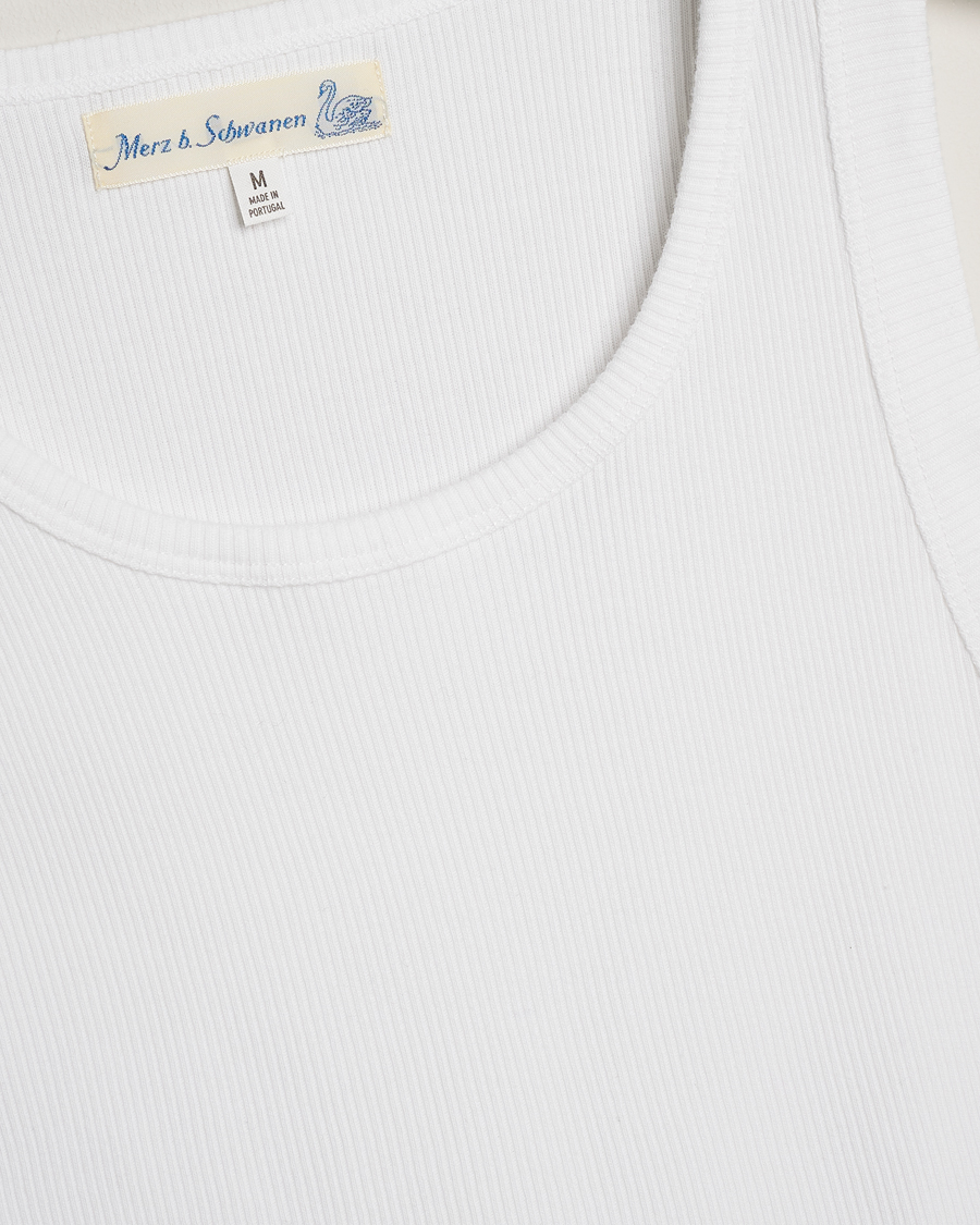 Men | T-Shirts | Merz b. Schwanen | Ribbed Tank Top White