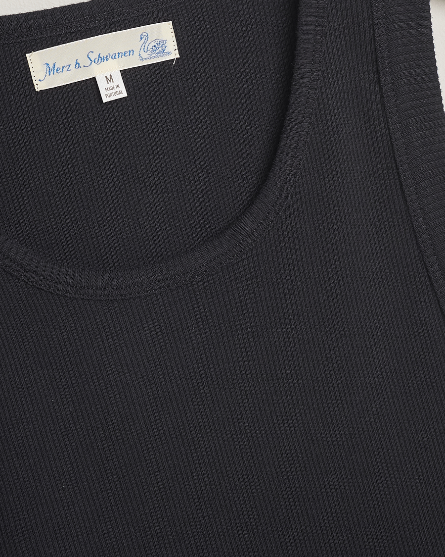 Men | T-Shirts | Merz b. Schwanen | Ribbed Tank Top Charcoal