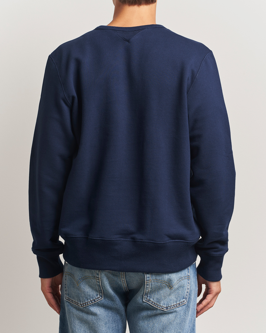 Men | Sweaters & Knitwear | Merz b. Schwanen | Sturdy Loopback Fleece Sweatshirt Ink Blue