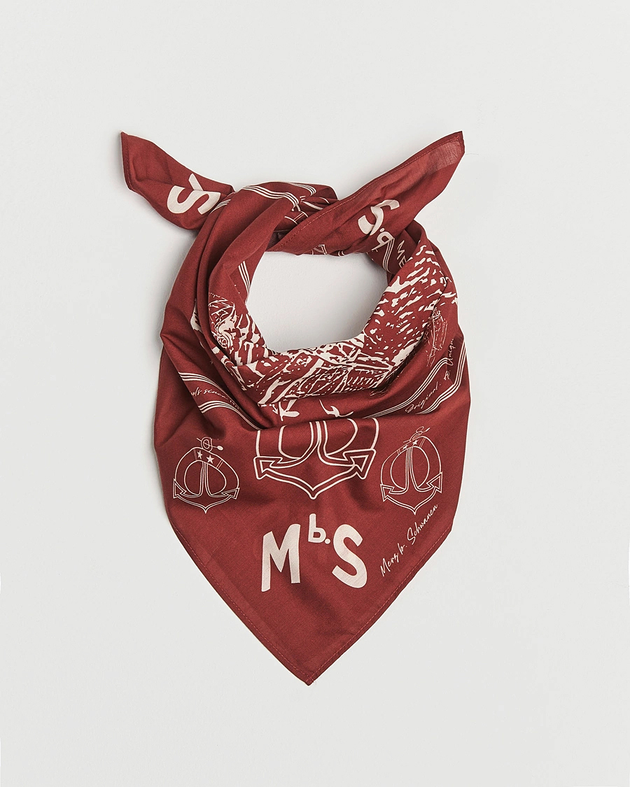 Men | Dress Scarves | Merz b. Schwanen | Cotton Bandana Chestnut