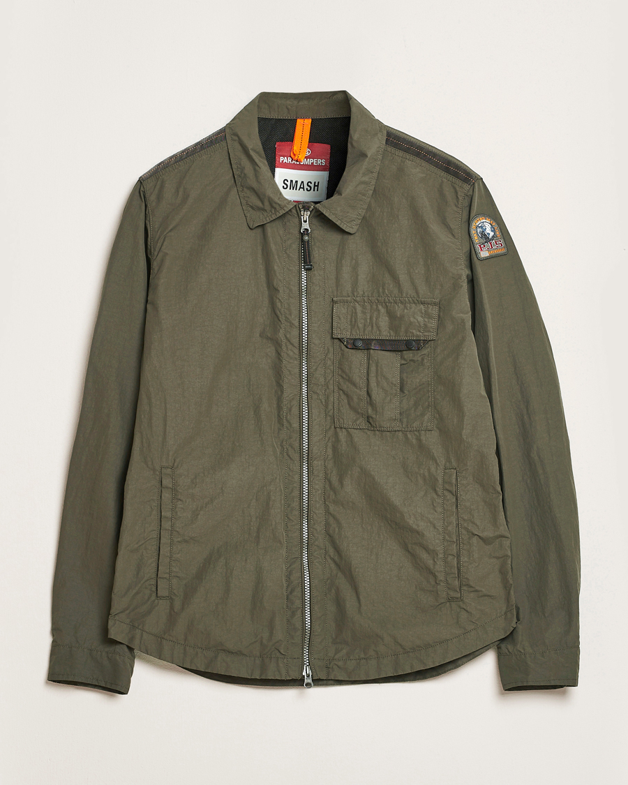 Men | Coats & Jackets | Parajumpers | Rayner Peached Poplin Shirt Jacket Kombu Green