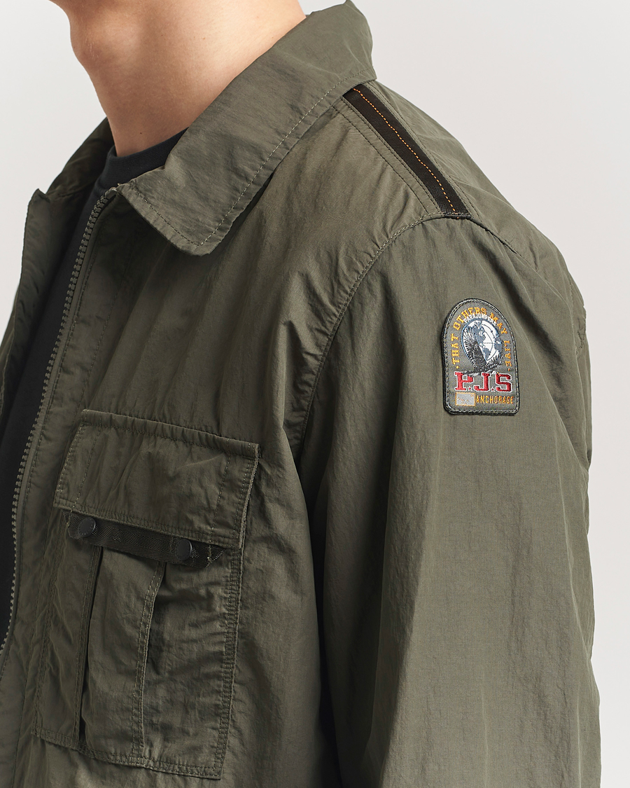 Men | Coats & Jackets | Parajumpers | Rayner Peached Poplin Shirt Jacket Kombu Green