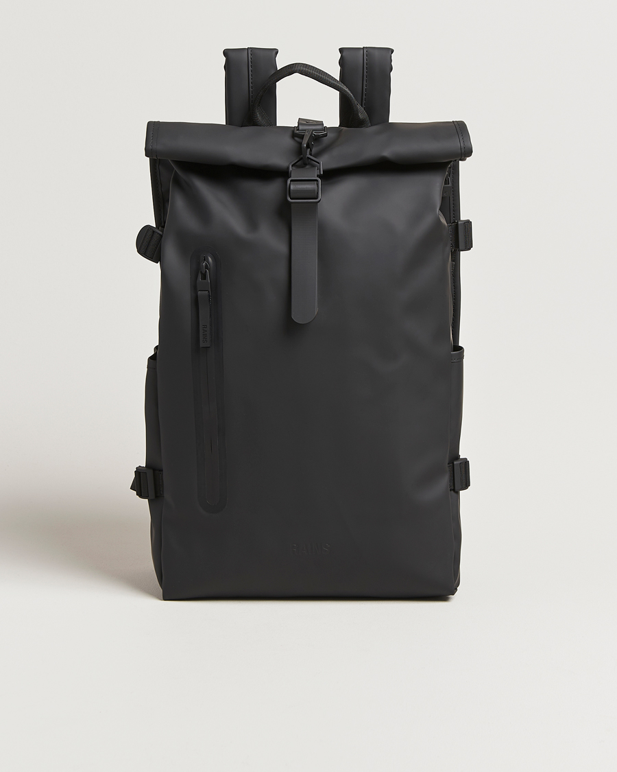 Men | Bags | RAINS | Rolltop Large Rucksack Black