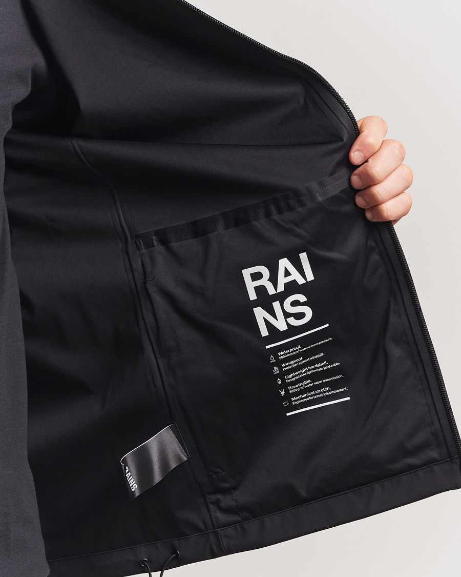 Men | Coats & Jackets | RAINS | Suva Hooded Waterproof Jacket Black