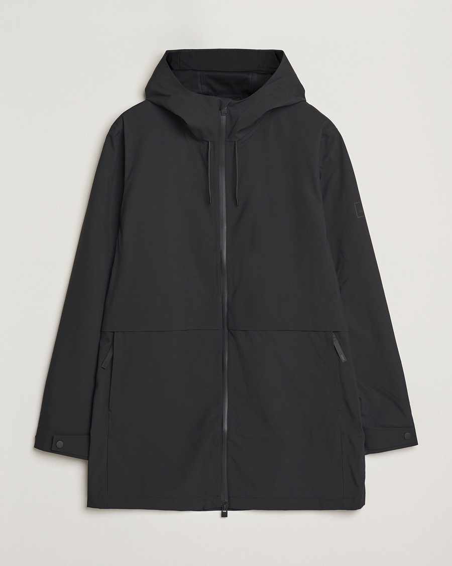 Men | Coats & Jackets | RAINS | Suva Hooded Waterproof Long Jacket Black